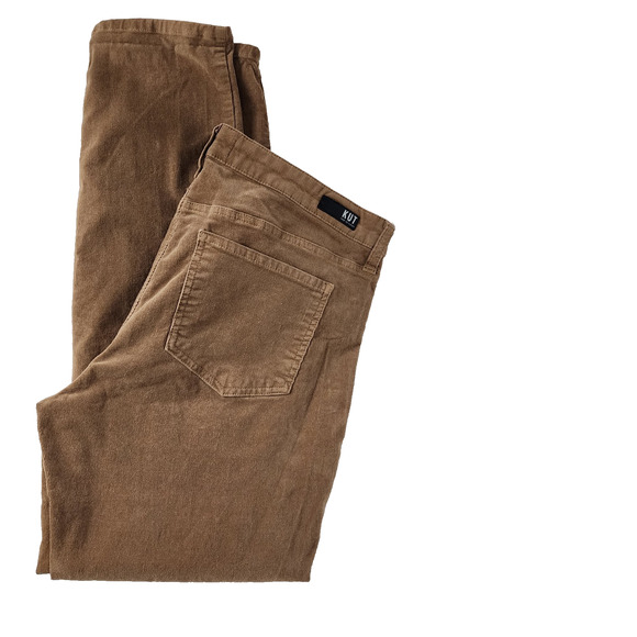 KUT From The Kloth Womens Diana Corduroy Pants Skinny Relaxed Fit Size 14 Brown - Picture 3 of 10